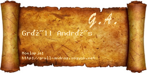 Grüll András névjegykártya